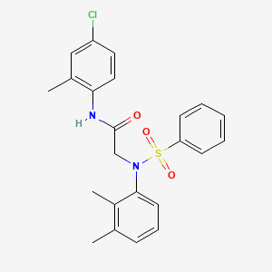 molecular formula C23H23ClN2O3S B3670852 N-(4-CHLORO-2-METHYLPHENYL)-2-[N-(2,3-DIMETHYLPHENYL)BENZENESULFONAMIDO]ACETAMIDE 