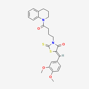 3-[4-(3,4-dihydro-1(2H)-quinolinyl)-4-oxobutyl]-5-(3,4-dimethoxybenzylidene)-2-thioxo-1,3-thiazolidin-4-one