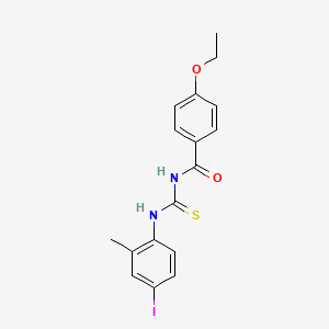 molecular formula C17H17IN2O2S B3670943 4-ethoxy-N-{[(4-iodo-2-methylphenyl)amino]carbonothioyl}benzamide 