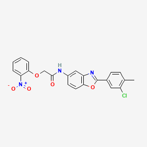 N-[2-(3-chloro-4-methylphenyl)-1,3-benzoxazol-5-yl]-2-(2-nitrophenoxy)acetamide