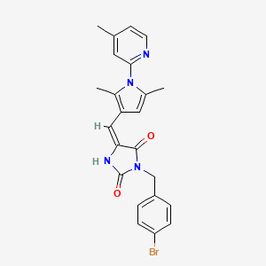 3-(4-bromobenzyl)-5-{[2,5-dimethyl-1-(4-methyl-2-pyridinyl)-1H-pyrrol-3-yl]methylene}-2,4-imidazolidinedione