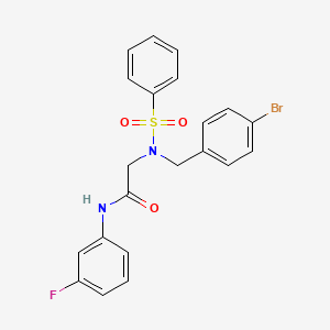 molecular formula C21H18BrFN2O3S B3670997 N~2~-(4-bromobenzyl)-N~1~-(3-fluorophenyl)-N~2~-(phenylsulfonyl)glycinamide 