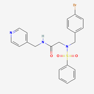 molecular formula C21H20BrN3O3S B3671024 N~2~-(4-bromobenzyl)-N~2~-(phenylsulfonyl)-N~1~-(4-pyridinylmethyl)glycinamide 