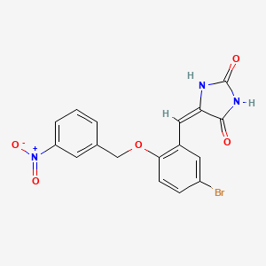 molecular formula C17H12BrN3O5 B3671035 5-{5-bromo-2-[(3-nitrobenzyl)oxy]benzylidene}-2,4-imidazolidinedione 