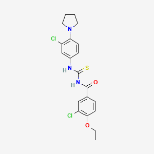 3-chloro-N-({[3-chloro-4-(1-pyrrolidinyl)phenyl]amino}carbonothioyl)-4-ethoxybenzamide