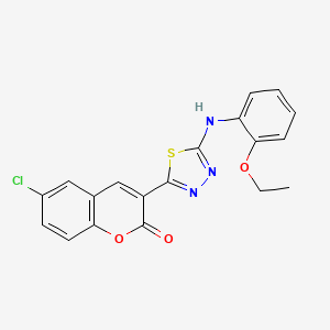 molecular formula C19H14ClN3O3S B3671075 6-chloro-3-{5-[(2-ethoxyphenyl)amino]-1,3,4-thiadiazol-2-yl}-2H-chromen-2-one 