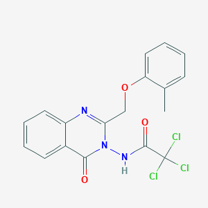 2,2,2-trichloro-N-[2-[(2-methylphenoxy)methyl]-4-oxo-3(4H)-quinazolinyl]acetamide