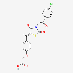 [4-({3-[2-(4-chlorophenyl)-2-oxoethyl]-2,4-dioxo-1,3-thiazolidin-5-ylidene}methyl)phenoxy]acetic acid