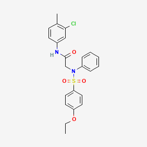 molecular formula C23H23ClN2O4S B3671136 N~1~-(3-chloro-4-methylphenyl)-N~2~-[(4-ethoxyphenyl)sulfonyl]-N~2~-phenylglycinamide 