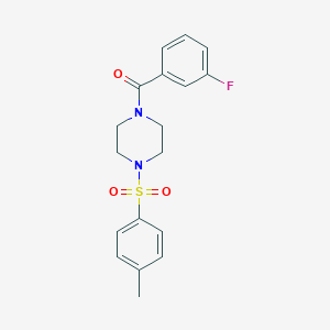 molecular formula C18H19FN2O3S B367114 1-(3-Fluorobenzoyl)-4-[(4-methylphenyl)sulfonyl]piperazine CAS No. 333757-10-1