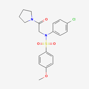 N-(4-CHLOROPHENYL)-4-METHOXY-N-[2-OXO-2-(PYRROLIDIN-1-YL)ETHYL]BENZENE-1-SULFONAMIDE