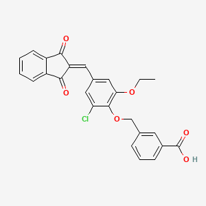 molecular formula C26H19ClO6 B3671154 3-({2-chloro-4-[(1,3-dioxo-1,3-dihydro-2H-inden-2-ylidene)methyl]-6-ethoxyphenoxy}methyl)benzoic acid CAS No. 432017-09-9