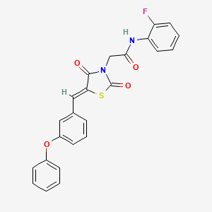 molecular formula C24H17FN2O4S B3671158 2-[2,4-dioxo-5-(3-phenoxybenzylidene)-1,3-thiazolidin-3-yl]-N-(2-fluorophenyl)acetamide 