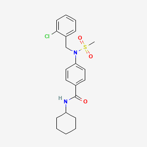 molecular formula C21H25ClN2O3S B3671160 4-[(2-chlorobenzyl)(methylsulfonyl)amino]-N-cyclohexylbenzamide 