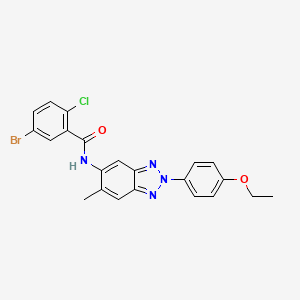 molecular formula C22H18BrClN4O2 B3671165 5-bromo-2-chloro-N-[2-(4-ethoxyphenyl)-6-methyl-2H-1,2,3-benzotriazol-5-yl]benzamide 