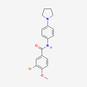 molecular formula C18H19BrN2O2 B3671186 3-bromo-4-methoxy-N-[4-(1-pyrrolidinyl)phenyl]benzamide 