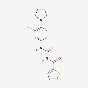 N-({[3-chloro-4-(1-pyrrolidinyl)phenyl]amino}carbonothioyl)-2-thiophenecarboxamide