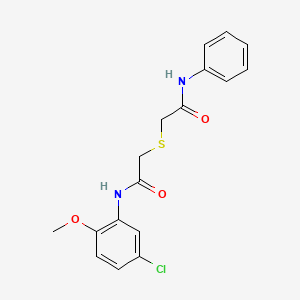 2-[2-(5-chloro-2-methoxyanilino)-2-oxoethyl]sulfanyl-N-phenylacetamide