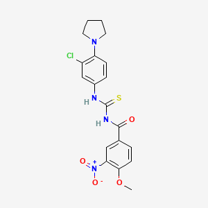 N-({[3-chloro-4-(1-pyrrolidinyl)phenyl]amino}carbonothioyl)-4-methoxy-3-nitrobenzamide