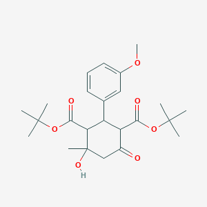 molecular formula C24H34O7 B367124 Di-tert-butyl 4-hydroxy-2-(3-methoxyphenyl)-4-methyl-6-oxocyclohexane-1,3-dicarboxylate CAS No. 1005188-95-3