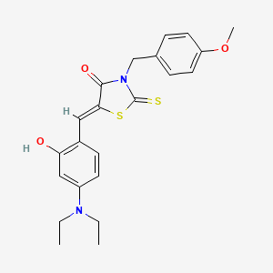 molecular formula C22H24N2O3S2 B3671241 5-[4-(diethylamino)-2-hydroxybenzylidene]-3-(4-methoxybenzyl)-2-thioxo-1,3-thiazolidin-4-one 