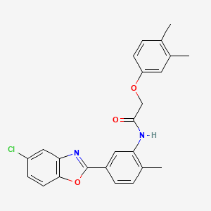 molecular formula C24H21ClN2O3 B3671249 N-[5-(5-chloro-1,3-benzoxazol-2-yl)-2-methylphenyl]-2-(3,4-dimethylphenoxy)acetamide 