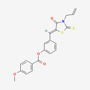 3-[(3-allyl-4-oxo-2-thioxo-1,3-thiazolidin-5-ylidene)methyl]phenyl 4-methoxybenzoate