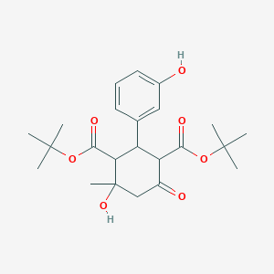molecular formula C23H32O7 B367126 Di-tert-butyl 4-hydroxy-2-(3-hydroxyphenyl)-4-methyl-6-oxocyclohexane-1,3-dicarboxylate CAS No. 1005035-28-8