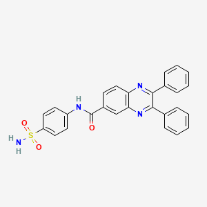 molecular formula C27H20N4O3S B3671261 2,3-diphenyl-N-(4-sulfamoylphenyl)quinoxaline-6-carboxamide 