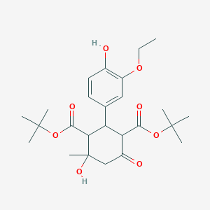 molecular formula C25H36O8 B367127 Di-tert-butyl 2-(3-ethoxy-4-hydroxyphenyl)-4-hydroxy-4-methyl-6-oxocyclohexane-1,3-dicarboxylate CAS No. 1024415-87-9