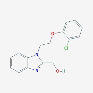 molecular formula C16H15ClN2O2 B367128 {1-[2-(2-chlorophenoxy)ethyl]-1H-benzimidazol-2-yl}methanol CAS No. 440097-84-7