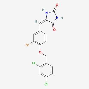 molecular formula C17H11BrCl2N2O3 B3671304 5-{3-bromo-4-[(2,4-dichlorobenzyl)oxy]benzylidene}-2,4-imidazolidinedione 