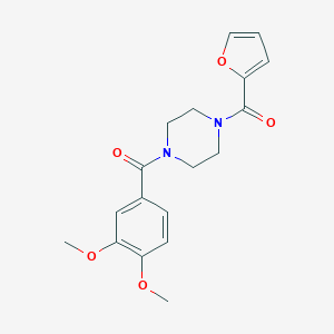 molecular formula C18H20N2O5 B367132 (3,4-Dimethoxy-phenyl)-[4-(furan-2-carbonyl)-piperazin-1-yl]-methanone CAS No. 333757-31-6