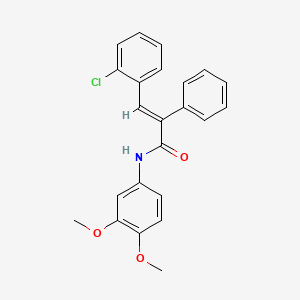 molecular formula C23H20ClNO3 B3671325 3-(2-chlorophenyl)-N-(3,4-dimethoxyphenyl)-2-phenylacrylamide 