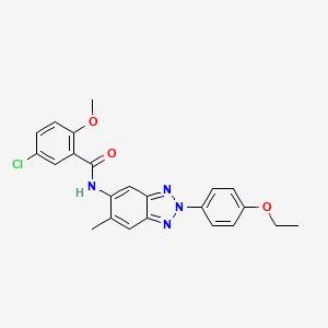 molecular formula C23H21ClN4O3 B3671355 5-chloro-N-[2-(4-ethoxyphenyl)-6-methyl-2H-1,2,3-benzotriazol-5-yl]-2-methoxybenzamide 