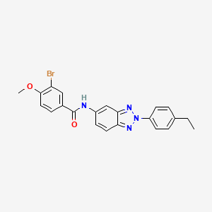 molecular formula C22H19BrN4O2 B3671405 3-bromo-N-[2-(4-ethylphenyl)-2H-1,2,3-benzotriazol-5-yl]-4-methoxybenzamide 