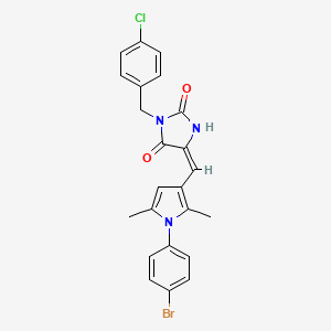 5-{[1-(4-bromophenyl)-2,5-dimethyl-1H-pyrrol-3-yl]methylene}-3-(4-chlorobenzyl)-2,4-imidazolidinedione