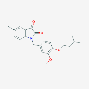 molecular formula C22H25NO4 B367144 1-(4-(Isopentyloxy)-3-methoxybenzyl)-5-methylindoline-2,3-dione CAS No. 620931-75-1