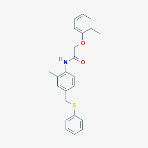 2-(2-methylphenoxy)-N-{2-methyl-4-[(phenylthio)methyl]phenyl}acetamide