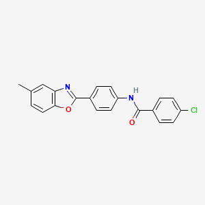 4-chloro-N-[4-(5-methyl-1,3-benzoxazol-2-yl)phenyl]benzamide