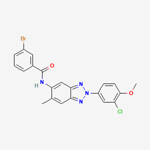 3-bromo-N-[2-(3-chloro-4-methoxyphenyl)-6-methyl-2H-1,2,3-benzotriazol-5-yl]benzamide