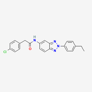 molecular formula C22H19ClN4O B3671502 2-(4-chlorophenyl)-N-[2-(4-ethylphenyl)-2H-1,2,3-benzotriazol-5-yl]acetamide 