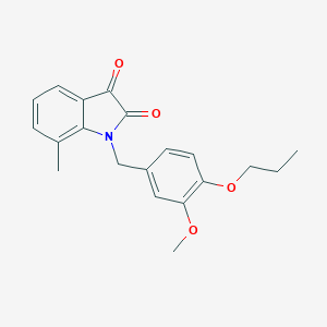 molecular formula C20H21NO4 B367151 1-(3-甲氧基-4-丙氧基苄基)-7-甲基-1H-吲哚-2,3-二酮 CAS No. 620932-34-5