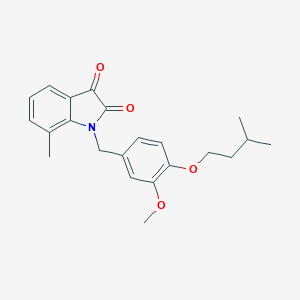 molecular formula C22H25NO4 B367153 1-(4-(Isopentyloxy)-3-methoxybenzyl)-7-methylindoline-2,3-dione CAS No. 620932-37-8