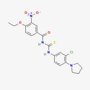 N-{[3-chloro-4-(pyrrolidin-1-yl)phenyl]carbamothioyl}-4-ethoxy-3-nitrobenzamide