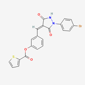 3-{[1-(4-bromophenyl)-3,5-dioxo-4-pyrazolidinylidene]methyl}phenyl 2-thiophenecarboxylate