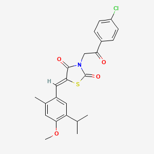 molecular formula C23H22ClNO4S B3671584 3-[2-(4-chlorophenyl)-2-oxoethyl]-5-(5-isopropyl-4-methoxy-2-methylbenzylidene)-1,3-thiazolidine-2,4-dione 