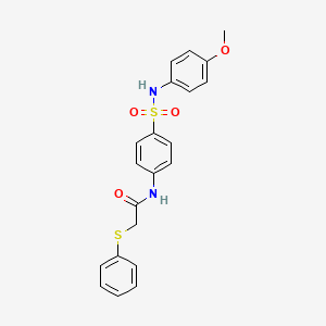 molecular formula C21H20N2O4S2 B3671596 N-(4-{[(4-methoxyphenyl)amino]sulfonyl}phenyl)-2-(phenylthio)acetamide 