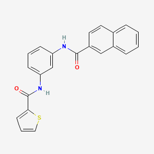 molecular formula C22H16N2O2S B3671624 N-{3-[(naphthalen-2-ylcarbonyl)amino]phenyl}thiophene-2-carboxamide 