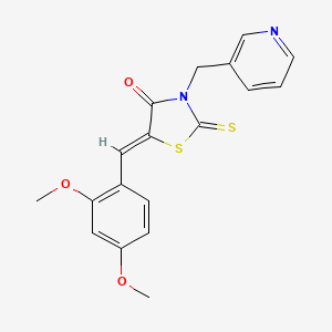 (5Z)-5-(2,4-dimethoxybenzylidene)-3-(pyridin-3-ylmethyl)-2-thioxo-1,3-thiazolidin-4-one